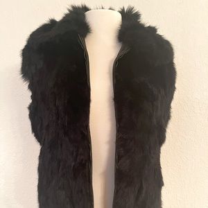 Rabbit Fur Zip Up Vest